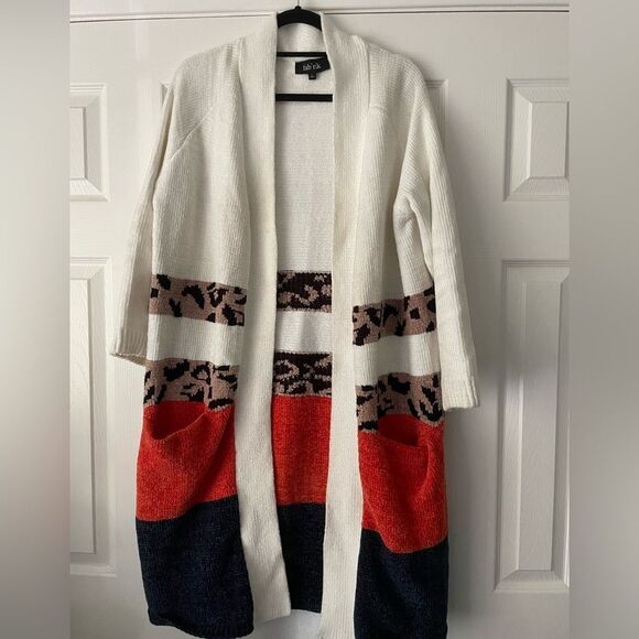 Fab’rik Oversized Colorblock Cardigan Size Large - Picture 1 of 4